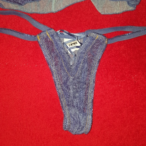 Sexy Denim Looking Flyaway Babydoll w/ Thong 826 - Picture 4 of 6